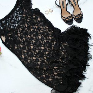 Feather Trim Dress